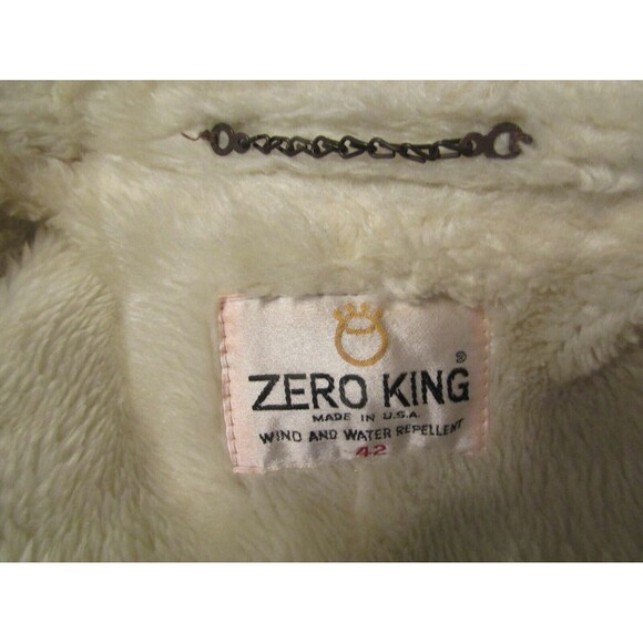 Vintage 70s Zero King Coat Brown Suede Sherpa Lined Wind Water Resistant Mens 42 - Picture 7 of 9